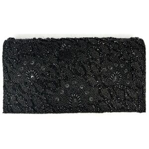 Preston & York Black Beaded Purse 8 3/4"L x 4 5/8"H x 2 5/8" W